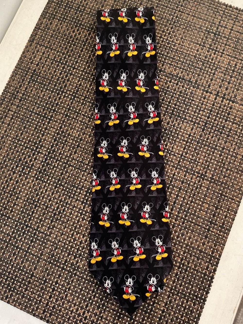 Mickey Unlimited Black Novelty Silk Tie with Mickey Print